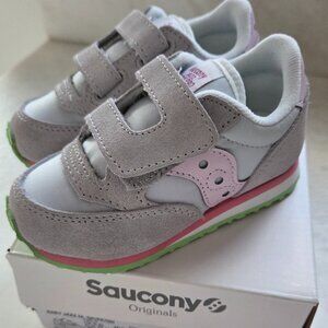Saucony toddler sneakers 7 pink green stone beige